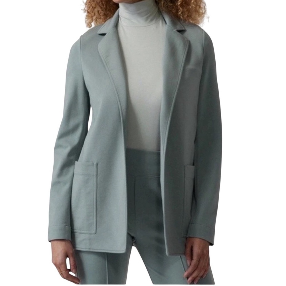Athleta - Eastbound Ponte Stretch Knit Open Front BlazerJacket Sage Green Sz 4